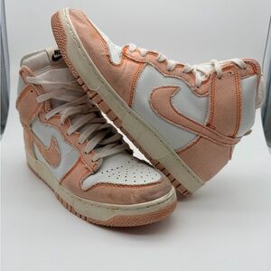 Nike High-Top Jordans Sneakers in White and Peach